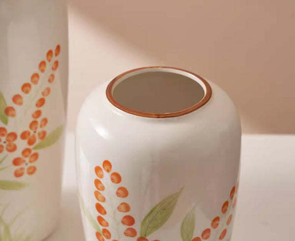 Porcelain Flower Vases, Large Flower Vases on Table, Dining Table Centerpiece, Ceramic Bouquet Vases, Handmade Water Holding Flower Vase-Paintingforhome