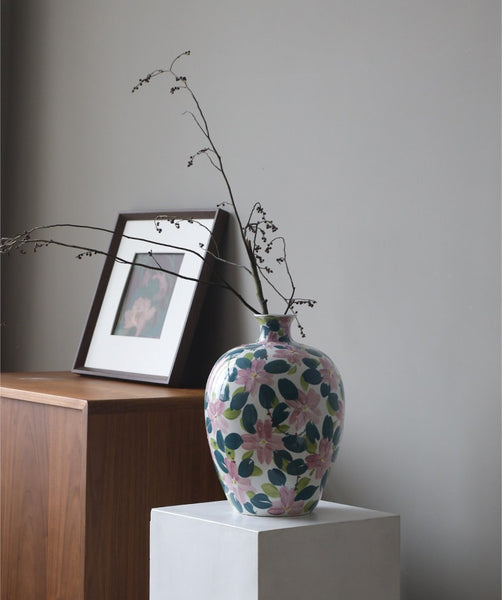 Unique Handmade Modern Flower Vase, Large Porcelain Vases for Modern Home Decor, Centerpiece Ceramic Bouquet Vases, Contemporary Vases on Dining Table-Paintingforhome