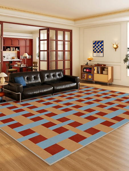Abstract Contemporary Area Rugs for Living Room, Modern Carpets Next to Bed, Mid Century Modern Rugs, Colorful Abstract Carpets