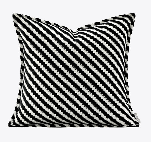 Modern Pillows for Couch, Black and White Stripe Modern Pillows, Decorative Throw Pillows for Living Room, Modern Sofa Pillows-Paintingforhome