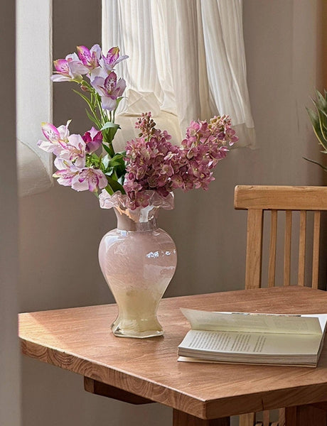 Water Holding Flower Vases, Glass Bud Vases, Bouquet Flower Vase, Vintage Glass Flower Vases, Handmade Flower Vases on Table