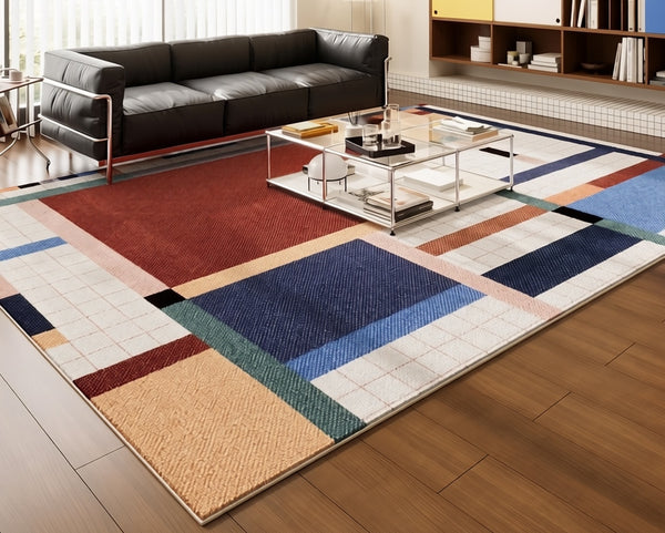 Abstract Contemporary Rugs for Bedroom, Mid Century Area Rugs for Living Room, Elegant Modern Area Rugs under Sofa, Modern Carpets for Office, Dining Room Floor Rugs