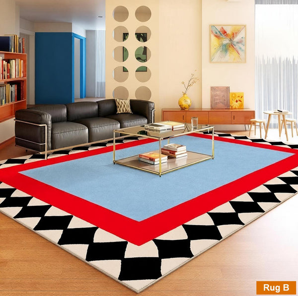 Geometric Modern Rugs, Modern Carpets under Coffee Table, Colorful Modern Rugs for Bedroom, Contemporary Modern Rugs for Living Room-Paintingforhome