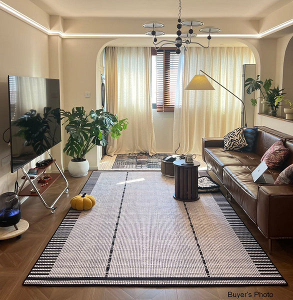 Bedroom Modern Rugs, Living Room Contemporary Modern Rugs, Modern Rugs for Dining Room, Large Abstract Geometric Modern Rugs-Paintingforhome