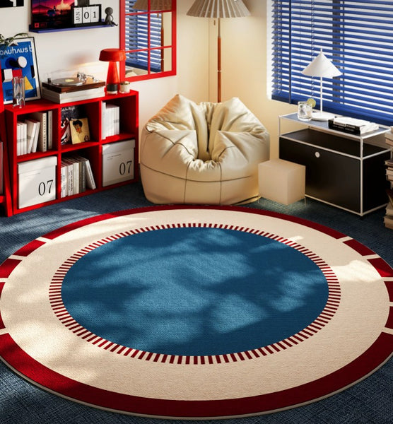 Modern Rugs for Dining Room, Circular Modern Rugs for Apartment, Abstract Contemporary Round Rugs for Dining Room, Geometric Modern Rug Ideas for Living Room