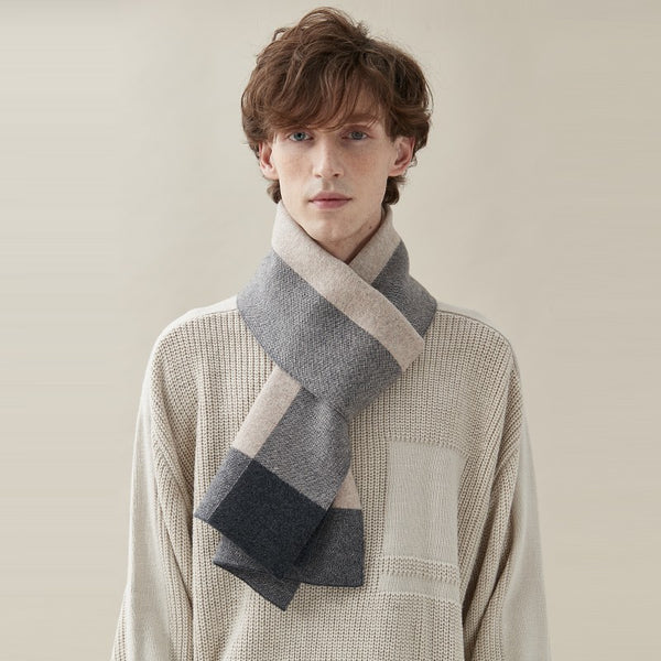 Men's Wool Scarf Winter, Business Wool Scarf for Gentleman, Thick Wool Scarf, Men's Winter Scarf, Formal Men Scarf Styles, Casual Scarf Men, Modern Fashion Scarf-Paintingforhome