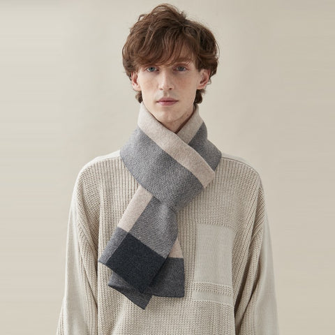 Men's Wool Scarf Winter, Business Wool Scarf for Gentleman, Thick Wool Scarf, Men's Winter Scarf, Formal Men Scarf Styles, Casual Scarf Men, Modern Fashion Scarf-Paintingforhome