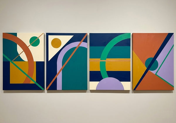 Abstract Geometric Art, Modern Paintings for Living Room, Multi Panel Wall Art Painting