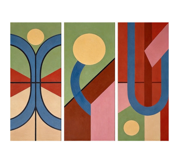 Multi Panel Canvas Art, Large Group Paintings, Geometric Abstract Paintings, Modern Paintings for Living Room