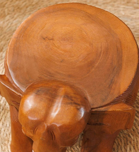 Dining Table Stool, Handmade Solid Wood low Stool, Elephant Wooden Stool, Elephant Sofa Stool, Creative Shoe-changing Stool-Paintingforhome