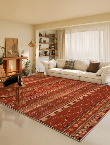 Contemporary Rugs for Bedroom, Colorful Abstract Rugs for Dining Room, Mid Century Modern Rugs Next to Bed, Bohemian Style Carpets for Living Room