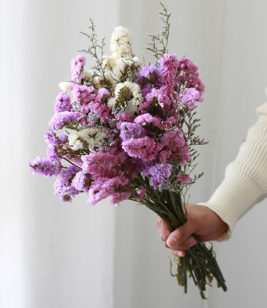 Dried Flowers, Flower Bunches, Dried Floral, A Bunch Dried Myosotis Flowers with Limoniums-Paintingforhome