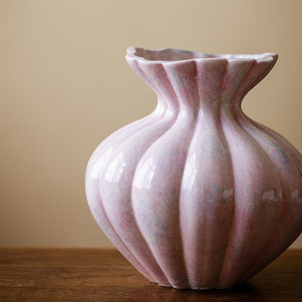 Handmade Water Holding Flower Vases, Modern Flower Vase Centerpiece on Table, Porcelain Flower Vases, Ceramic Bouquet Vases-Paintingforhome