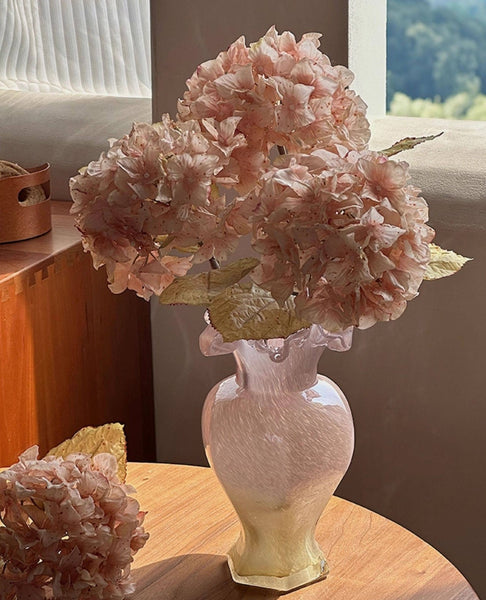 Water Holding Flower Vases, Glass Bud Vases, Bouquet Flower Vase, Vintage Glass Flower Vases, Handmade Flower Vases on Table