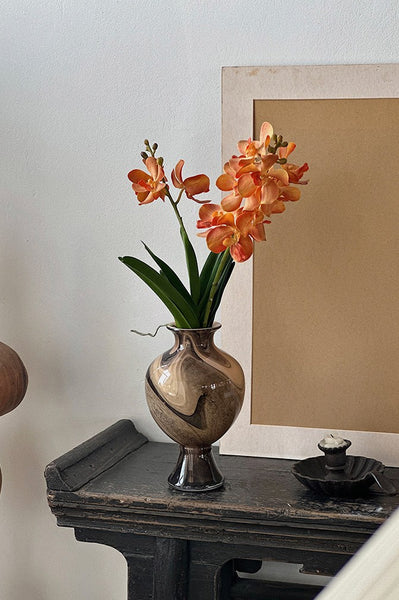 Vintage Glass Flower Vases, Water Holding Flower Vases, Handmade Glass Bud Vases, Flower Vases on Table-Paintingforhome