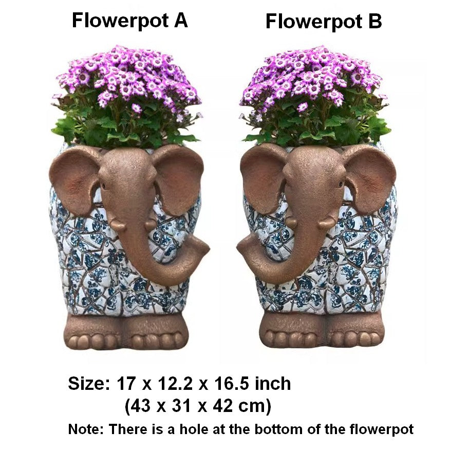 large resin planter pot Unique Garden Flowerpot, Large Elephant Flowerpot, Resin Statue for Ga – Paintingforhome