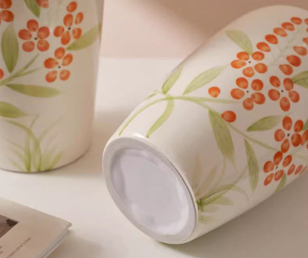 Porcelain Flower Vases, Large Flower Vases on Table, Dining Table Centerpiece, Ceramic Bouquet Vases, Handmade Water Holding Flower Vase-Paintingforhome