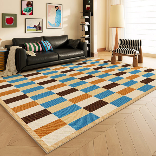 Mid Century Modern Rugs, Modern Living Room Rug Ideas, Geometric Contemporary Area Rugs, Colorful Modern Rugs for Bedroom-Paintingforhome