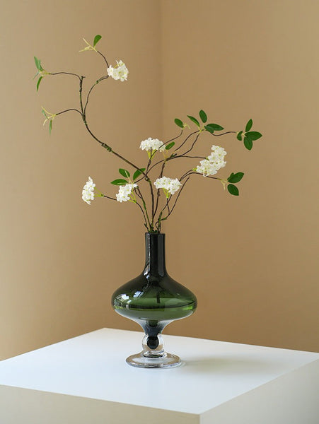 Decorative Glass Vase, Mid Century Glass Vases, Handmade Modern Vases for Bedroom, Centerpiece Contemporary Vases on Table, Modern Glass Vase for Flowers-Paintingforhome