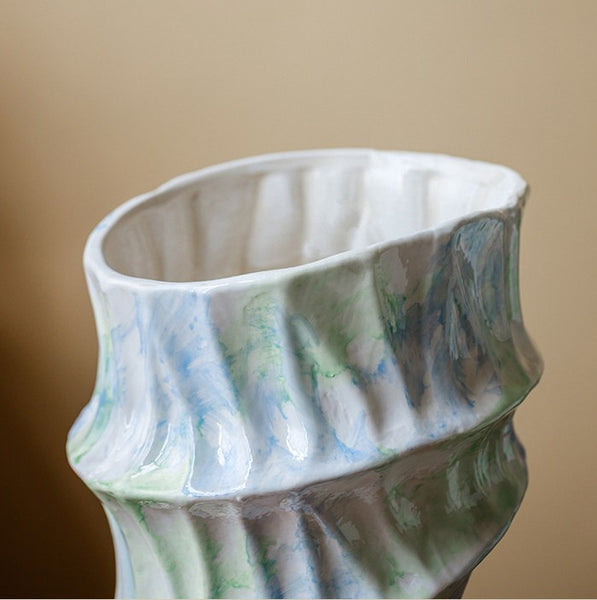 Modern Porcelain Flower Vases, Handmade Water Holding Flower Vases, Centerpiece on Dining Table, Ceramic Bouquet Vases, Flower Vases on Table-Paintingforhome