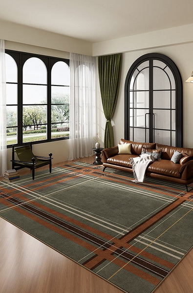 Unique Modern Rugs for Bedroom, Mid Century Modern Rugs, Colorful Geometric Rugs for Dining Room, Colorful Absract Rugs for Living Room-Paintingforhome