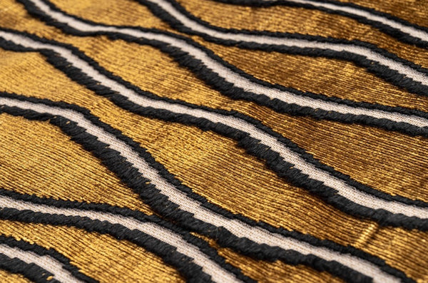 Golden Contemporary Pillows, Abstract Decorative Throw Pillows, Square Modern Throw Pillows for Couch, Large Simple Throw Pillow for Interior Design-Paintingforhome