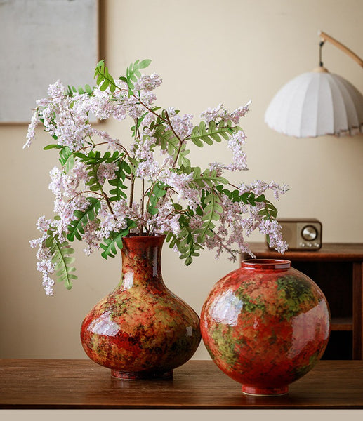 Large Pottery Flower Vases, Handmade Water Holding Flower Vases, Modern Bouquet Flower Vases, Centerpiece on Dining Table, Flower Vase on Table-Paintingforhome