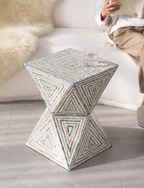Modern Small End Table, Contemporary Small Sofa Side Table, Unique Shell Small Side Table, Portable Casual Side Table, Creative Coffee Table-Paintingforhome