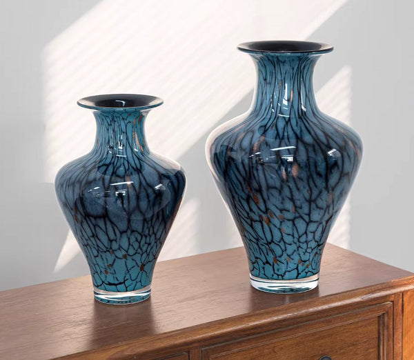 Handmade Liuli Vases, Centerpiece Vases on Table, Colored Glaze Vase for Modern Home Decor, Glass Bud Vases, Bouquet Flower Vase-Paintingforhome