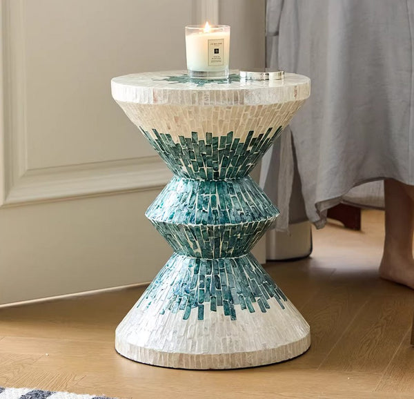 Bedside Small Side Table, Modern Side Table, Shell Small Sofa Side Table, Contemporary Bedside Table, Small End Table, Portable Casual Side Table, Creative Coffee Table, Contemporary Side Table-Paintingforhome