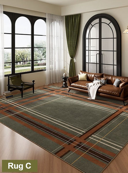 Unique Modern Rugs for Bedroom, Mid Century Modern Rugs, Colorful Geometric Rugs for Dining Room, Colorful Absract Rugs for Living Room-Paintingforhome