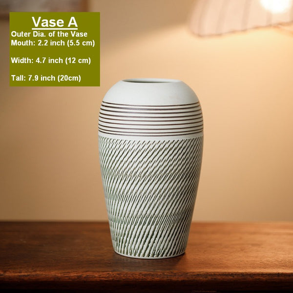 Centerpiece on Dining Table, Large Flower Vase on Table, Pottery Flower Vases Urn, Modern Bouquet Flower Vases, Handmade Water Holding Flower Vases-Paintingforhome