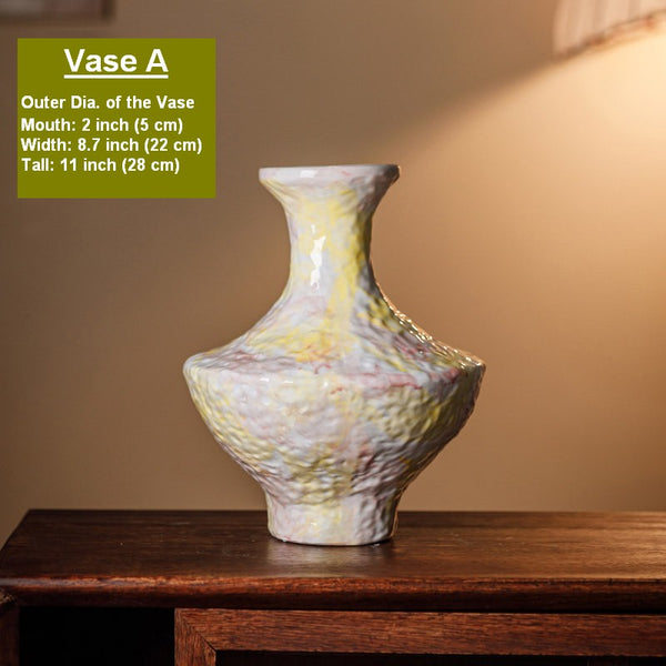 Modern Bouquet Flower Vases, Handmade Water Holding Flower Vases, Centerpiece on Dining Table, Large Flower Vase on Table, Pottery Flower Vases-Paintingforhome