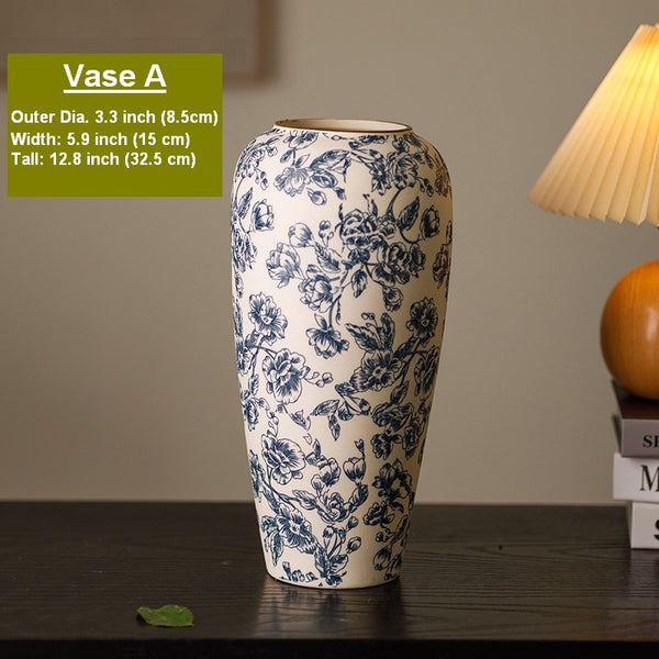 Porcelain Flower Vases, Modern Ceramic Bouquet Vases, Centerpiece on Dining Table, Flower Vase on Table, Handmade Water Holding Flower Vases-Paintingforhome