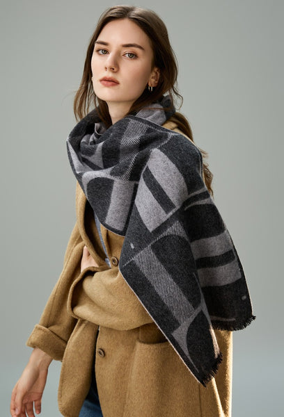 Soft Cashmere Scarf for Women, Casual Scarf for Women, Modern Wool Scarf for Women, Fashion Designer Scarf, Cold Weather Scarf, Winter Scarf-Paintingforhome