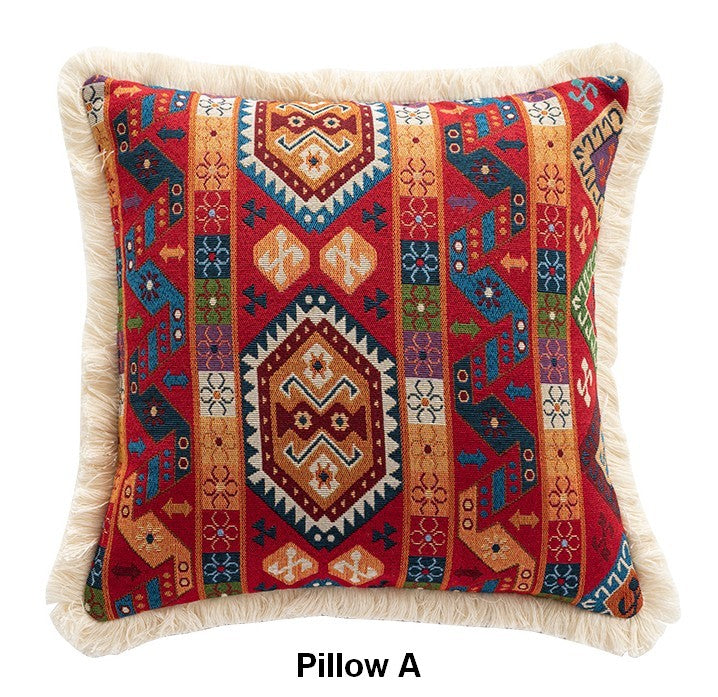 Oriental Throw Pillow for Couch, Bohemian Decorative Sofa Pillows for Bedroom, Geometric Decorative Throw Pillows for Living Room-Paintingforhome