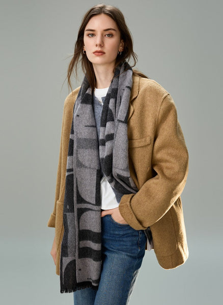 Soft Cashmere Scarf for Women, Casual Scarf for Women, Modern Wool Scarf for Women, Fashion Designer Scarf, Cold Weather Scarf, Winter Scarf-Paintingforhome