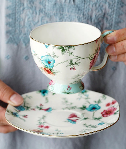 Coffee Cup in Gift Box, Vintage Tea Cup Set, British Tea Cup with Saucer, Porcelain Tea cups, Elegant Coffee Cup, Porcelain Coffee Cups, Afternoon Tea Cup with Saucer Set-Paintingforhome