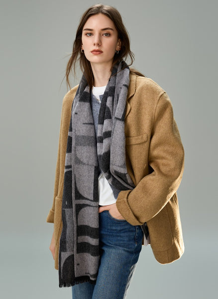 Soft Cashmere Scarf for Women, Casual Scarf for Women, Modern Wool Scarf for Women, Fashion Designer Scarf, Cold Weather Scarf, Winter Scarf-Paintingforhome