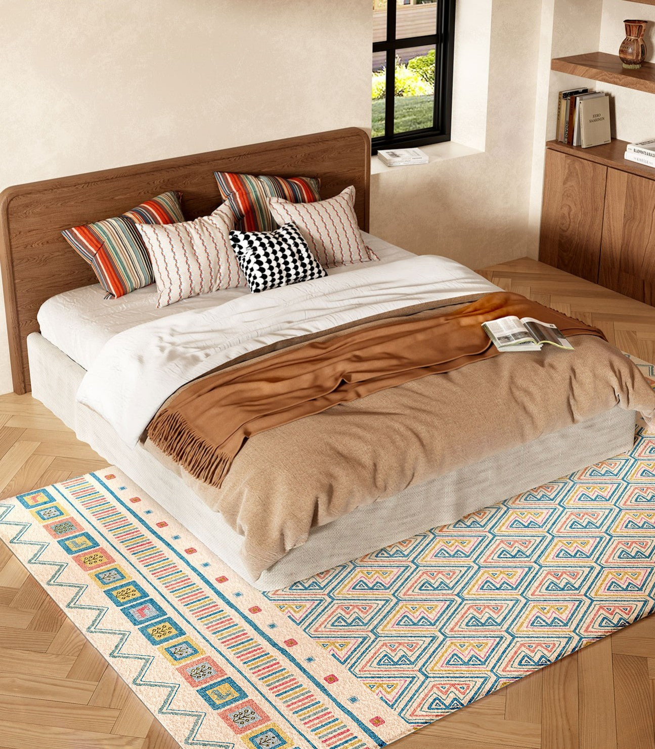 Contemporary Runner Rugs for Living Room, Modern Runner Rugs Next to Bed, Runner Rugs for Hallway, Bathroom Runner Rugs, Kitchen Runner Rugs-Paintingforhome