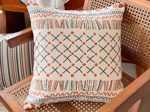 Geometric Modern Pillow Covers, Oriental Square Pillows for Couch, Decorative Throw Pillows for Dining Room, Bohemian Decorative Sofa Pillows-Paintingforhome