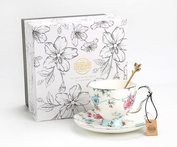 Coffee Cup in Gift Box, Vintage Tea Cup Set, British Tea Cup with Saucer, Porcelain Tea cups, Elegant Coffee Cup, Porcelain Coffee Cups, Afternoon Tea Cup with Saucer Set-Paintingforhome