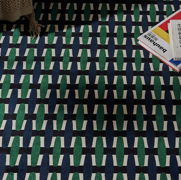 Abstract Contemporary Round Rugs under Chairs, Mid Century Circular Rugs for Bedroom, Modern Rugs for Dining Room, Geometric Modern Rugs for Living Room-Paintingforhome