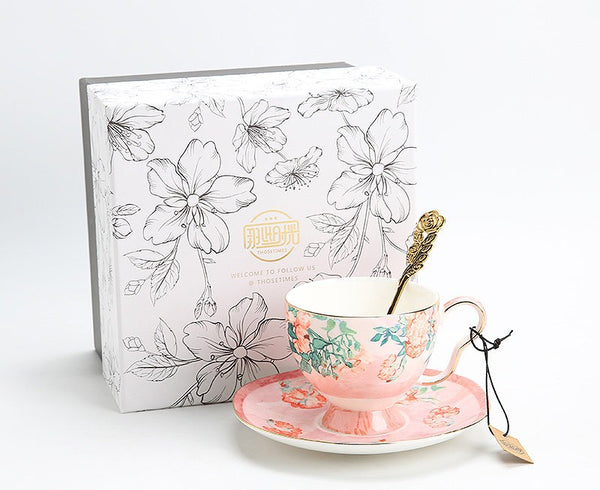Porcelain Tea cups, British Tea Cup Set, Afternoon Tea Cup with Saucer Set, Elegant Coffee Cup, Porcelain Coffee Cups, Coffee Cup in Gift Box, Vintage Tea Cup Set-Paintingforhome