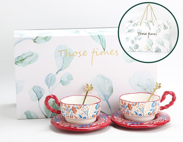 Ceramic Coffee Cup Set, Tea Cup With Saucer, Coffee Cup With Saucer, Porcelain Tea Cup Set, British Afternoon Tea Set, Gift Box Tea Set-Paintingforhome