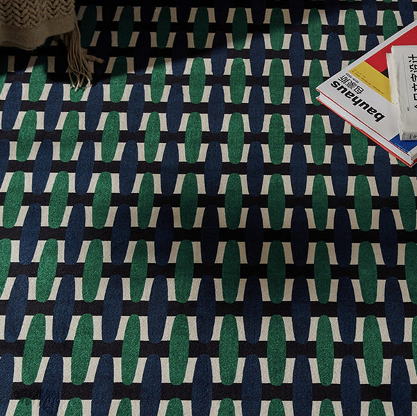 Abstract Contemporary Round Rugs under Chairs, Mid Century Circular Rugs for Bedroom, Modern Rugs for Dining Room, Geometric Modern Rugs for Living Room-Paintingforhome