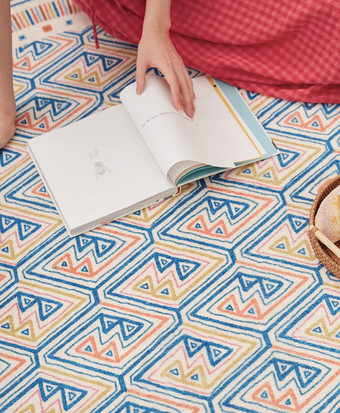 Abstract Contemporary Round Rugs for Dining Room, Circular Modern Rugs for Bathroom, Geometric Modern Rug Ideas for Living Room, Modern Rugs for Children's Room-Paintingforhome