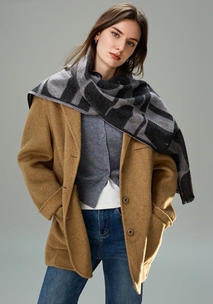 Soft Cashmere Scarf for Women, Casual Scarf for Women, Modern Wool Scarf for Women, Fashion Designer Scarf, Cold Weather Scarf, Winter Scarf-Paintingforhome