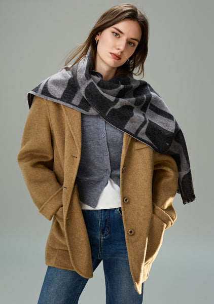 Soft Cashmere Scarf for Women, Casual Scarf for Women, Modern Wool Scarf for Women, Fashion Designer Scarf, Cold Weather Scarf, Winter Scarf-Paintingforhome