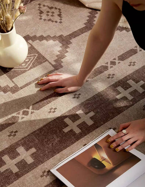 Large Contemporary Area Rugs for Dining Room, Modern Rugs for Living Room, Mid Century Area Rugs for Bedroom-Paintingforhome